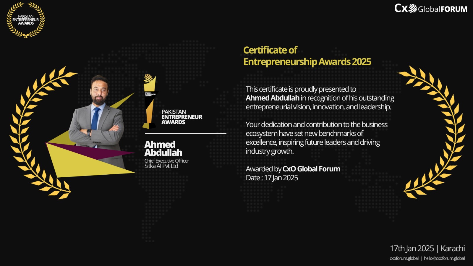 CxO Global Forum Shield Award